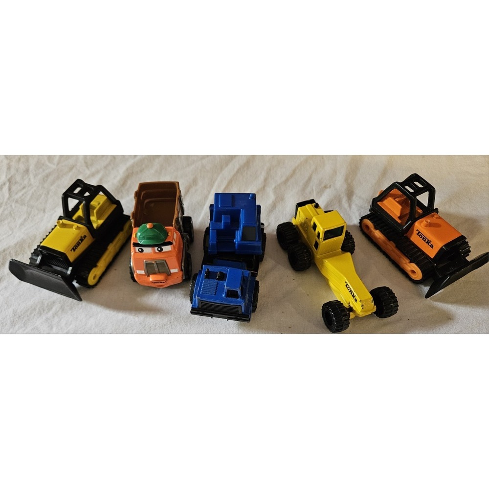 Tonka Metal Construction Vehicle Lot Bulldozer Dump Truck Road Grader Toys